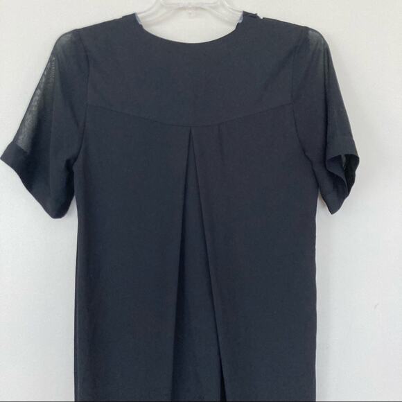 Topshop Black Twist Front Surplice Dress Sz 6 - Picture 6 of 8